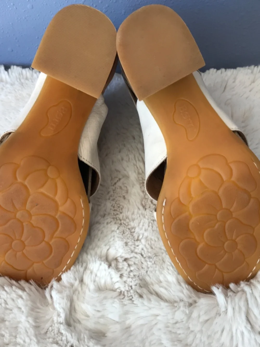 Cream Born heeled sandals size 9